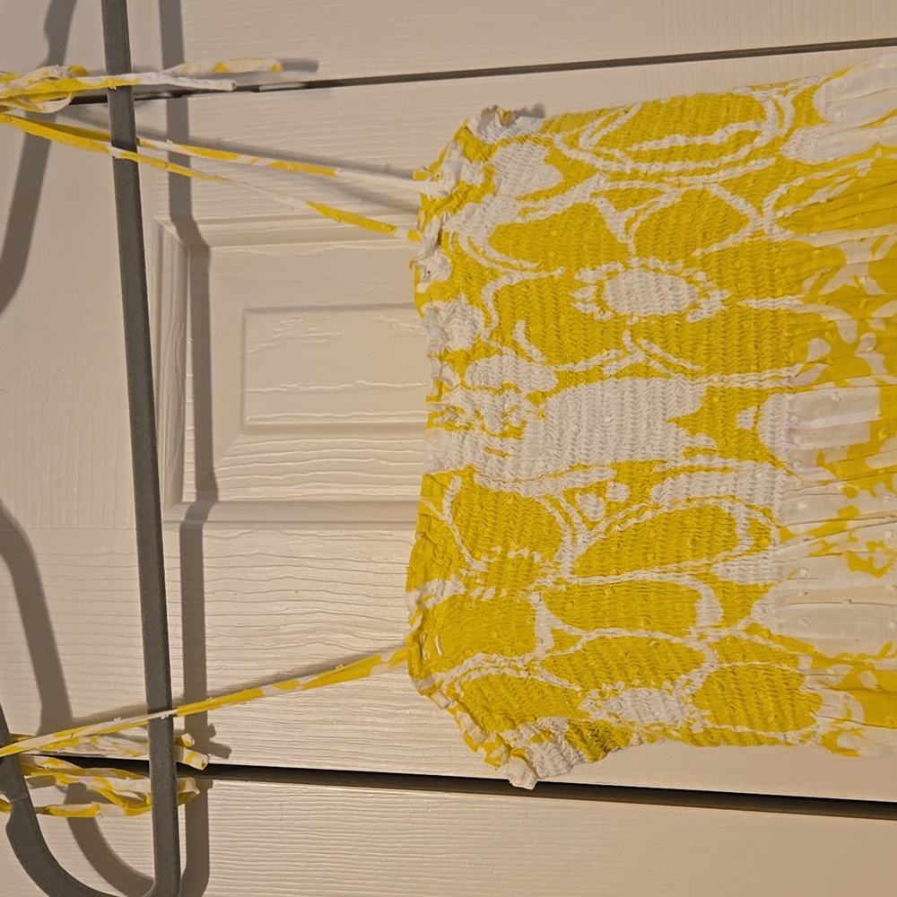 Jcrew Summer Spaghetti Strap Floral Yellow Dress As Seen On Sookie Stackhouse - Picture 2 of 10